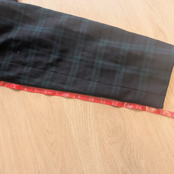 PETITE Plaid and Velour Blazer - Blue and Green - Picture 3 of 6